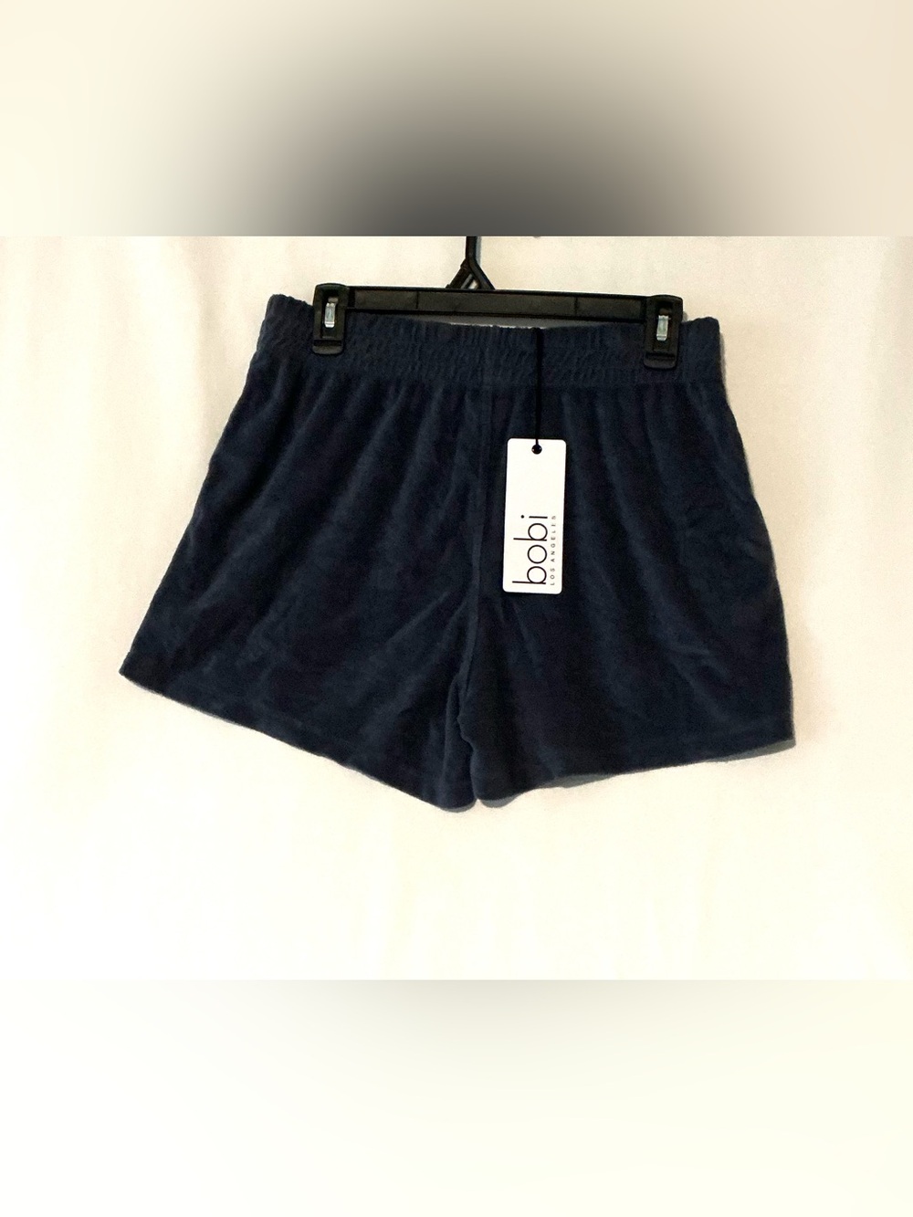 NWT bobi Los Angeles Relaxed Terry Shorts Pockets SzSM Navy Blue Pockets